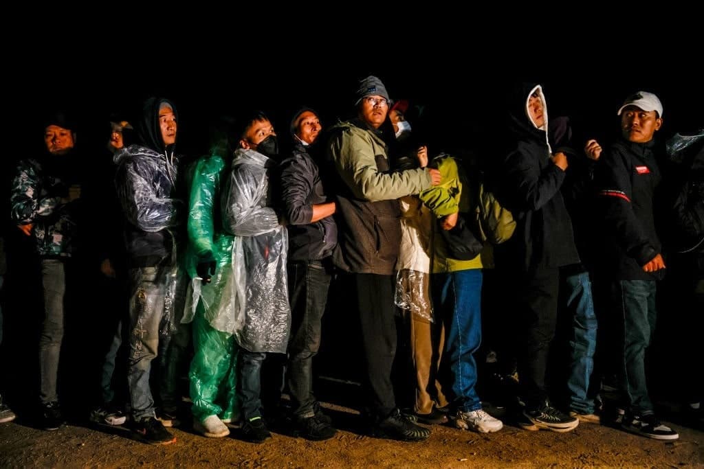 Chinese Migrants Illegally Crossing the US-Mexico Border