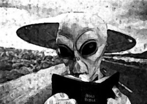 Alien with Bible