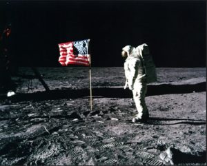 Apollo 11 Buz Aldren Salutes US Flag