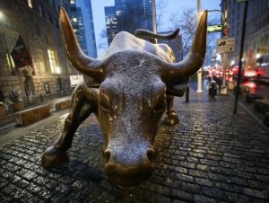 Charging Bull Statue on Wall Street in NYC