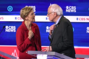 GettyImages-1208704509 Elizabeth Warren and Bernie Sanders