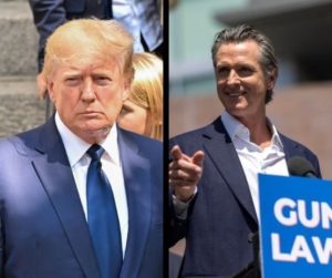 Getty images -- Trump and Newsom