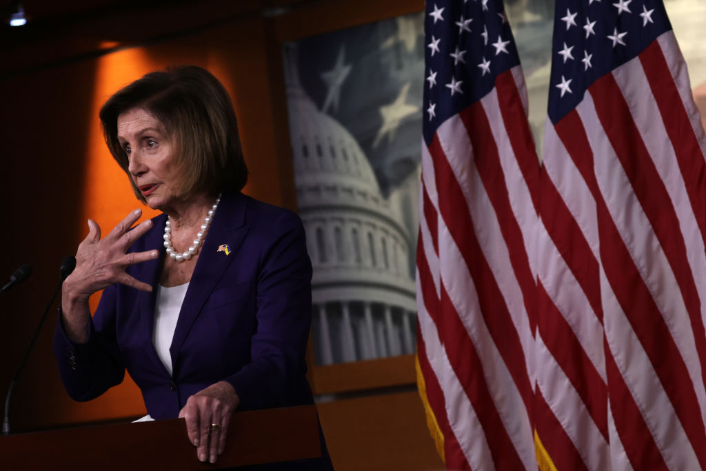 Speaker Pelosi Holds Her Weekly Press Conference On Capitol Hill - stock ban