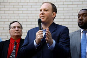 New York Gubernatorial Candidate Lee Zeldin Speaks To Voters At A Town Hall In New York City