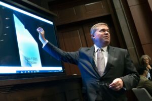 GettyImages-1397760098 (2) U.S. Deputy Director of Naval Intelligence Scott Bray explains a video of an unidentified aerial phenomena