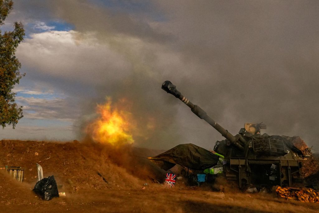 ISRAEL-LEBANON-BORDER-TENSIONSAn Israeli artillery unit fires during a military drill in northern Israel bordering Lebanon, on Nov. 2, 2023. (Ayal Margolin/JINI via Xinhua)