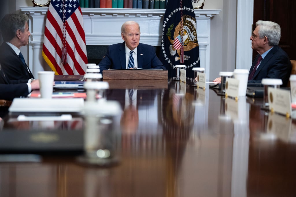 President Biden Discusses Progress On Slowing Flow Of Fentanyl Into The CountryWASHINGTON, DC - NOVEMBER 21: U.S. President Joe Biden speaks during a meeting about countering the flow of fentanyl into the United States, in the Roosevelt Room of the White House November 21, 2023 in Washington, DC. Last week following meetings with Chinese leader Xi Jinping, Biden announced that he and Xi reached an understanding about reducing the flow of fentanyl from China to the U.S. (Photo by Drew Angerer/Getty Images)