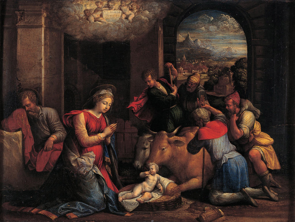 The Adoration of the Shepherds, 1536-1537. Artist: Garofalo, Benvenuto Tisi da (1481-1559)The Adoration of the Shepherds, 1536-1537. Found in the collection of the Musei Capitolini, Rome. (Photo by Fine Art Images/Heritage Images/Getty Images)