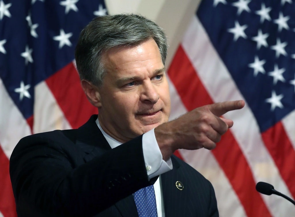 FBI’s Wray Sees Highest Risk of Attack on United States in Years