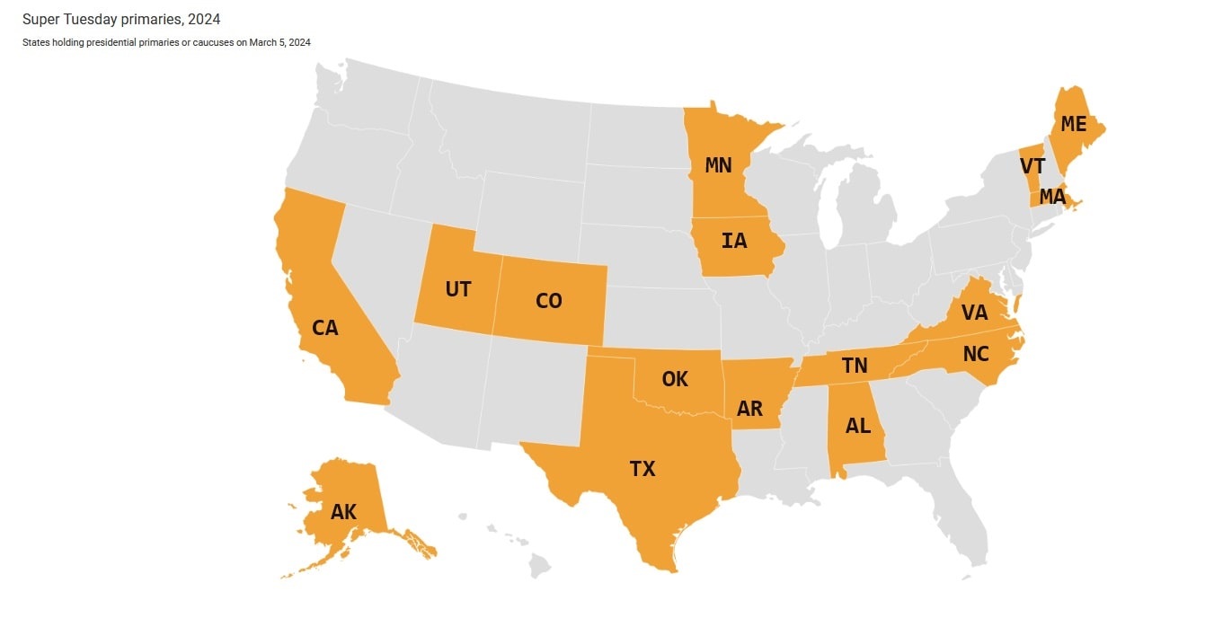 Super Tuesday Map