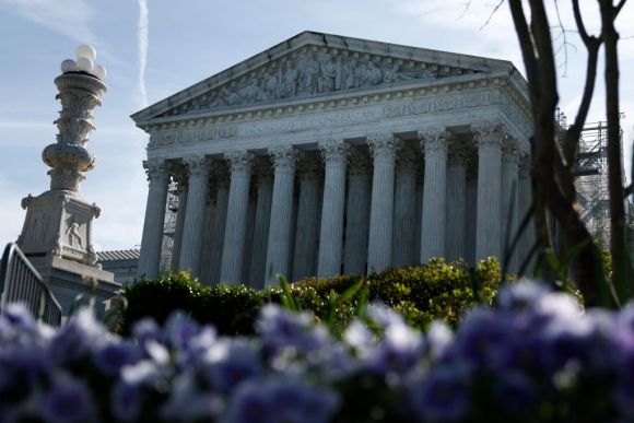 Supreme Court Continues Busy Week With Cases On Immigration Visas And Starbucks Union WASHINGTON, DC - APRIL 23: The U.S. Supreme Court Building is seen on April 23, 2024 in Washington, DC. Supreme Court Justices heard oral arguments in two cases including Department of State v. Muñoz and Starbucks Corp. v. McKinney, a dispute over the company’s challenge to the rehiring of seven fired baristas who were organizing a union at their Memphis coffeehouse. (Photo by Anna Moneymaker/Getty Images)