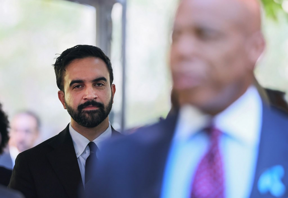 New York Marks 24th Anniversary Of September 11 Terror Attacks NEW YORK, NEW YORK - SEPTEMBER 11: New York City Mayoral Candidate Zohran Mamdani (L) and New York City Mayor Eric Adams attend the annual 9/11 Commemoration Ceremony at the National 9/11 Memorial and Museum on September 11, 2025 in New York City. Government officials joined family, friends, and first responders as they gathered at Ground Zero, honoring the lives of the victims on the 24th anniversary of the terror attacks of September 11, 2001, at the World Trade Center. (Photo by Michael M. Santiago/Getty Images)