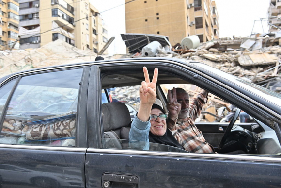 10-day temporary ceasefire between Israel and Lebanon takes effect BEIRUT, LEBANON - APRIL 17: People are seen in the streets of Dahieh region after the commencement of a 10-day temporary ceasefire between Israel and Lebanon on April 17, 2026 in Beirut, Lebanon. (Photo by Houssam Shbaro/Anadolu via Getty Images)